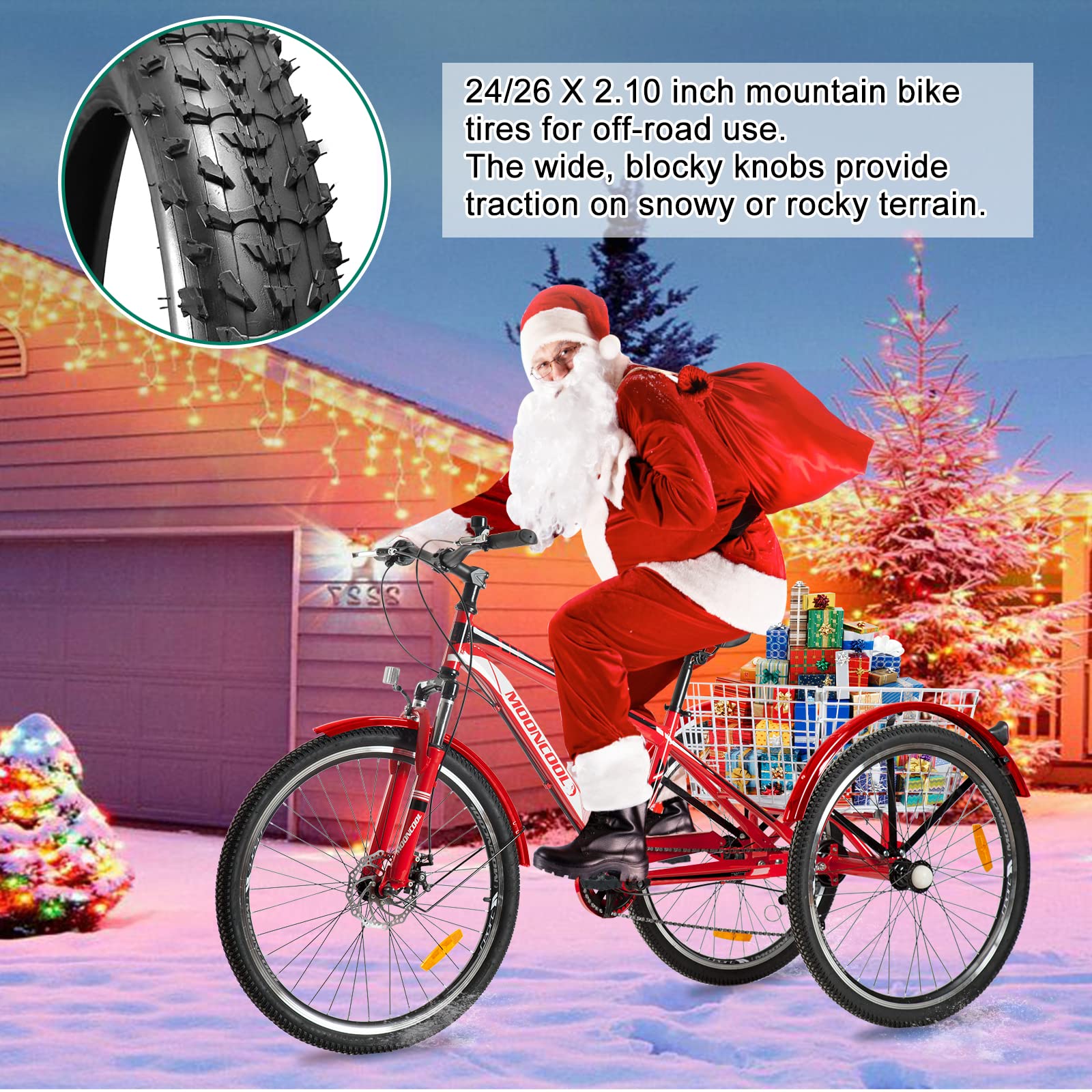 Amazon | VANELL 大人用 マウンテン三輪車 7速 MTB 三輪 トライク
